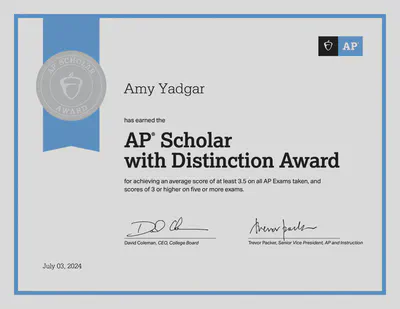 AP Scholar With Distinction Award